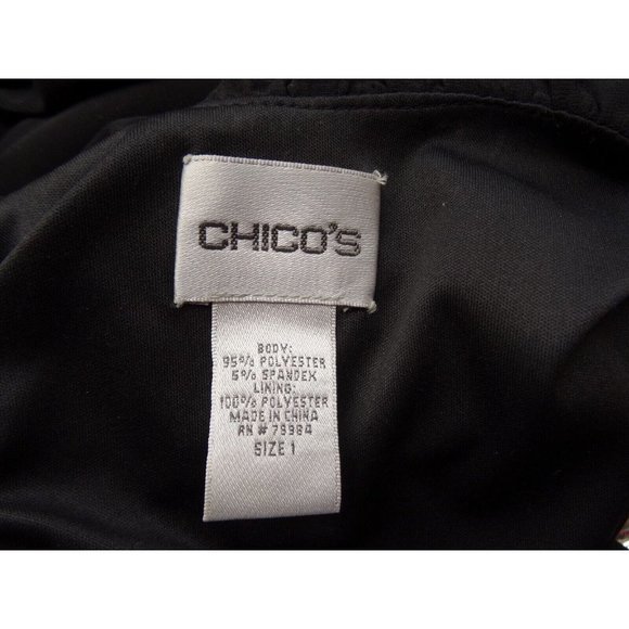 Chico's Tie Waist Jersey Knit Black Dress - Size 1 (Med / 8) - Picture 7 of 11